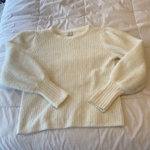white knit sweater